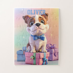Puzzle Adorable Bulldog Puppy Pastel couleurs et cadeaux