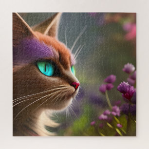 Puzzle Adorable chat Kitty, Yeux Turquoise