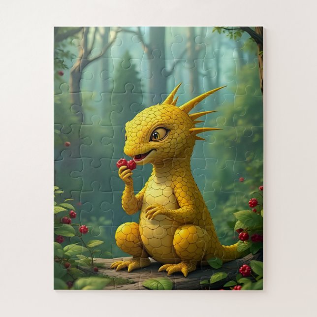 Puzzle Adorable dragon jaune (Vertical)