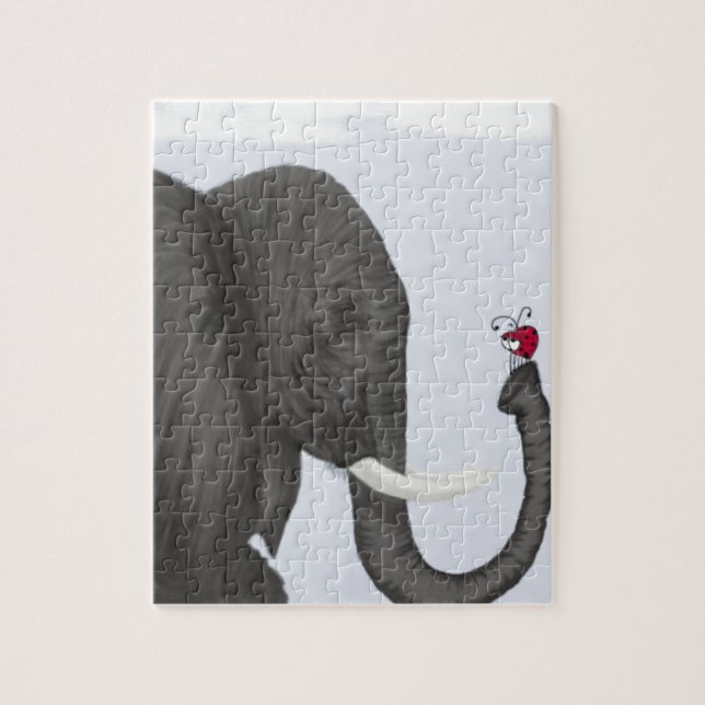 Puzzle Adorable éléphant et mignonne coccinelle (Vertical)