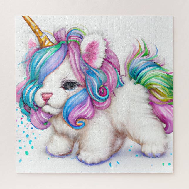 Puzzle Adorable Fluffy Unicorn Chiot (Vertical)