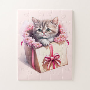 Puzzle Adorable Kitten dans une boîte Cadeau d'anniversai