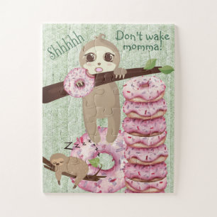 Puzzle Adorable Mangeur Curieux De Donut Dormant De Momma