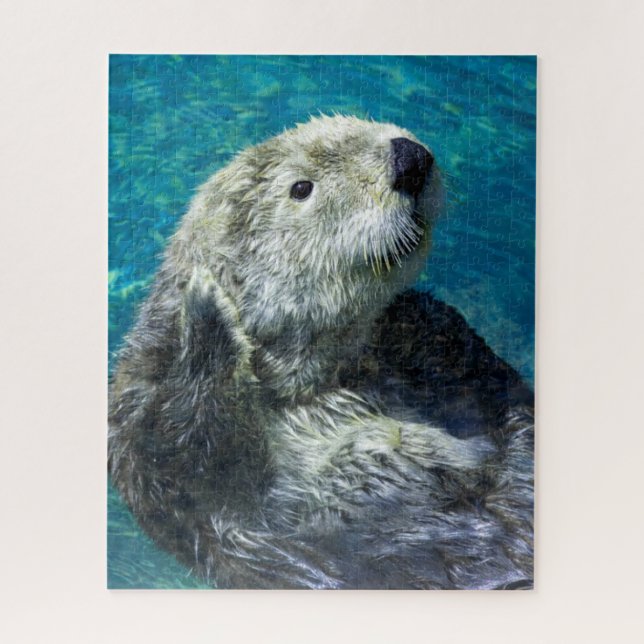Puzzle Adorable Mer Otter Cute Eau Bleue (Vertical)
