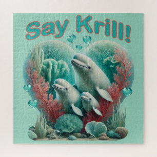 Puzzle Adorable "Say Krill" Baleine Portrait de famille