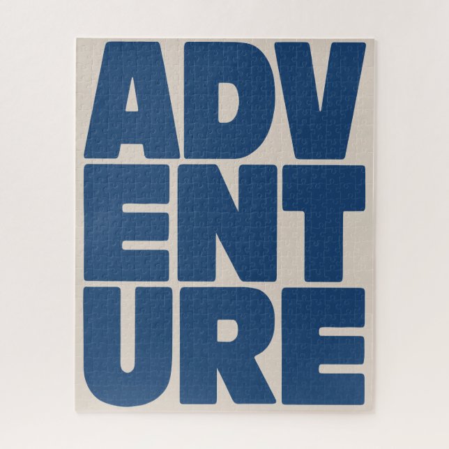 Puzzle Adventure Travel Lover Typography Blue Modern (Vertical)