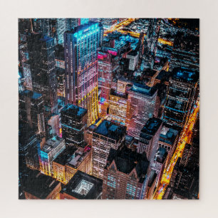 Puzzle Aerial Cityscape at Night