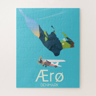 Puzzle AErø, Danemark Carte poster voyage