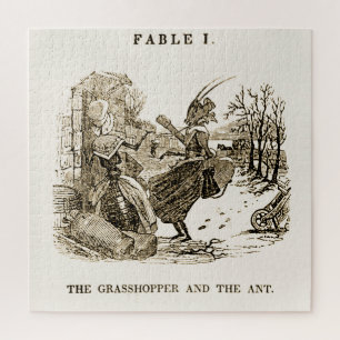 Puzzle Aesop's Fables: Grasshopper und Ant