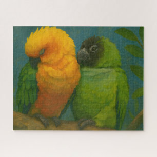 Puzzle Affection tropicale - Perroquets dans la lumière f