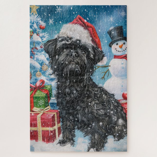 Puzzle Affenpinscher Winter Wonderland Christmas Joie (Vertical)