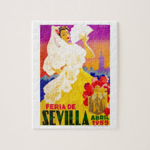 Puzzle Affiche 1955 juste de l'Espagne Séville avril