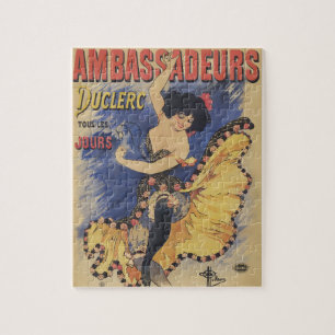 Puzzle Affiche ancienne Art nouveau danseuse française