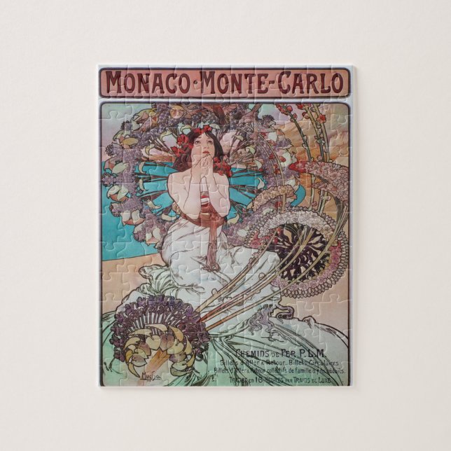 Puzzle Affiche Art nouveau par Alphonse Mucha Monaco Girl (Vertical)