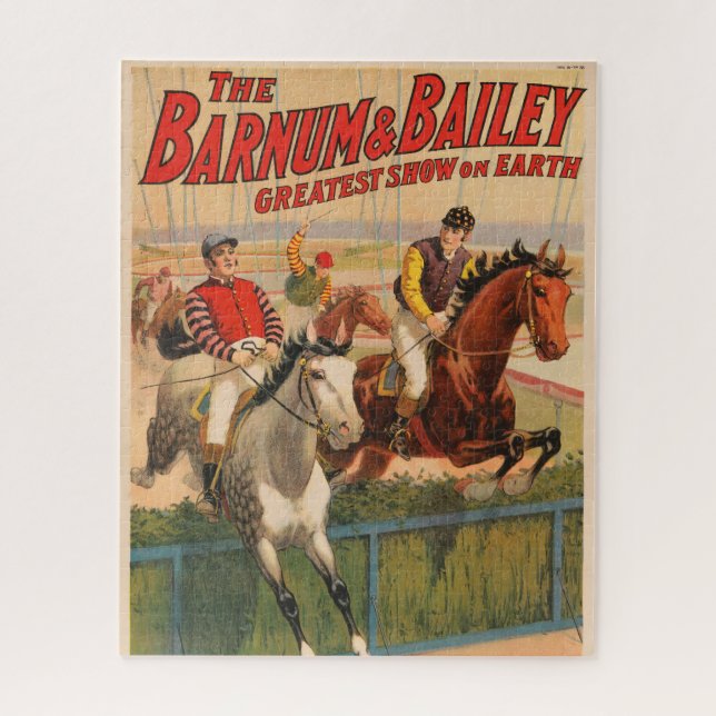Puzzle Affiche De Cirque De Jockeys Sur Les Chevaux Qui S (Vertical)
