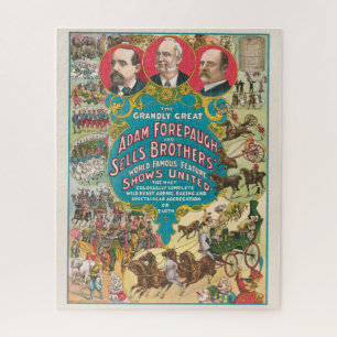 Puzzle Affiche de cirque montrant de nombreuses scènes de