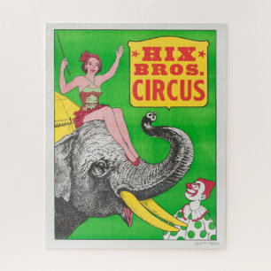 Puzzle Affiche De Cirque Montrant Une Femme Et Un Éléphan