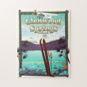 Puzzle Affiche de ski de Glenwood Springs Colorado.