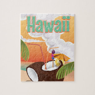 Puzzle Affiche de vacances à la plage à Hawaï