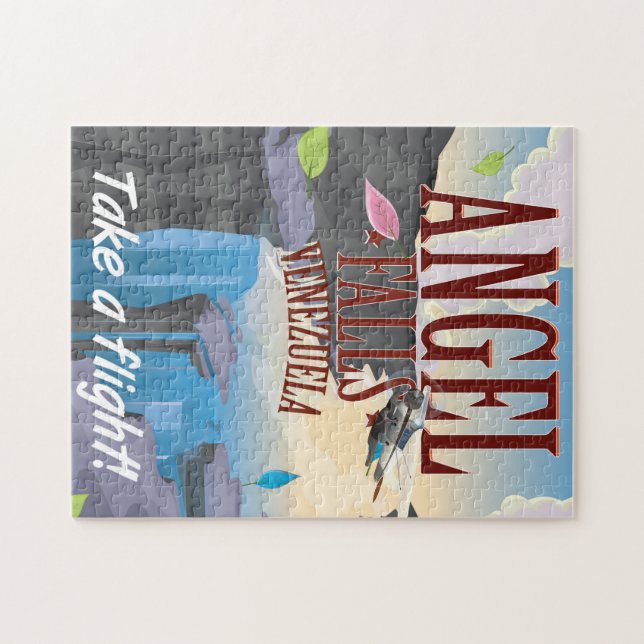 Puzzle Affiche de vacances d'Angel Falls Venezuela. (Horizontal)