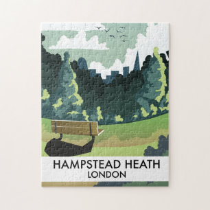 Puzzle Affiche de voyage à Hampstead Heath Londres.