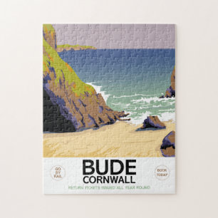 Puzzle Affiche de voyage au bord de la mer Bude Cornwall