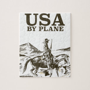 Puzzle Affiche de voyage de cowboy USA