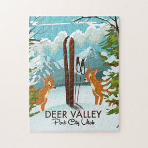 Puzzle Affiche de voyage de Deer Valley Park City Utah sk