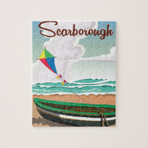 Puzzle Affiche de voyage de la plage de Scarborough