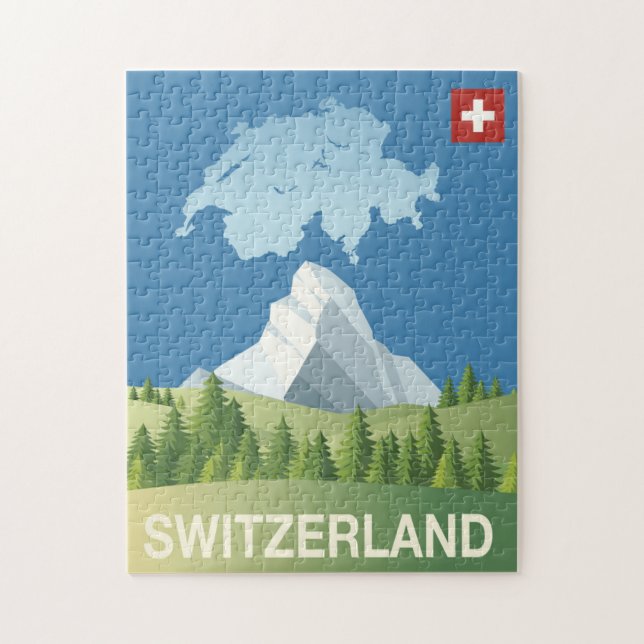 Puzzle Affiche de voyage de la Suisse (Vertical)