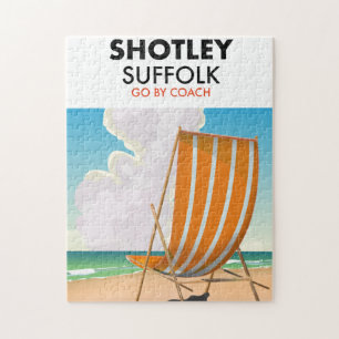 Puzzle Affiche de voyage de plage Shotley suffolée