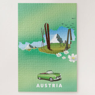 Puzzle Affiche de voyage de ski en Autriche