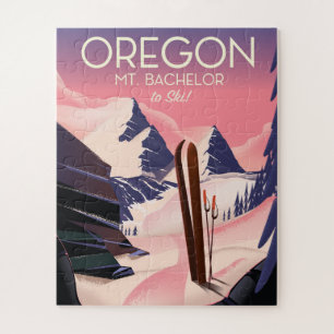 Puzzle Affiche de voyage de ski Mt.Bachelor Oregon
