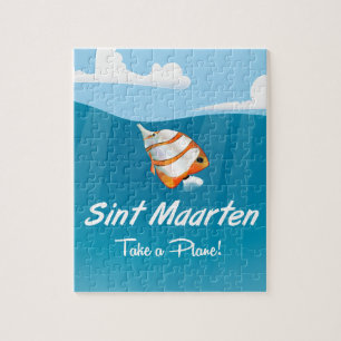 Puzzle Affiche de voyage de vacances de Sint Maarten dess