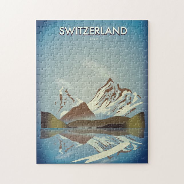 Puzzle Affiche de voyage des monts Suisse (Vertical)