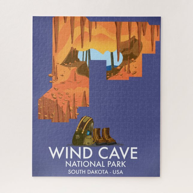Puzzle Affiche de voyage du parc national Wind Cave Natio (Vertical)