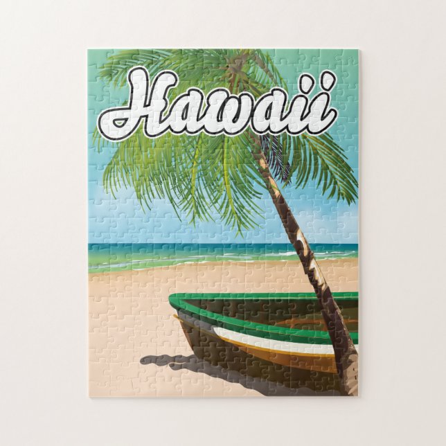 Puzzle Affiche de voyage Hawaii Tropical Beach (Vertical)