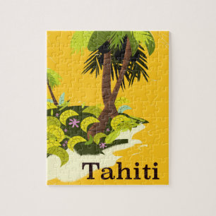 Puzzle Affiche de voyage rétro Tahiti