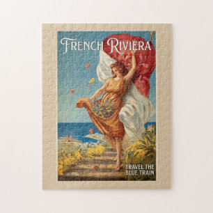 Puzzle Affiche de voyage sur la Côte d'Azur française