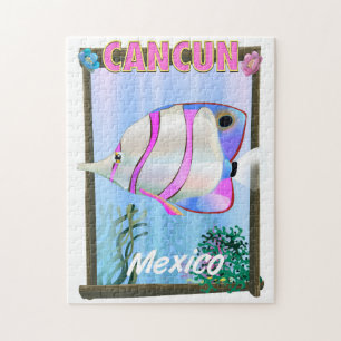 Puzzle Affiche de voyage tropical mexicain à Cancun
