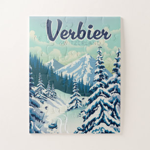 Puzzle Affiche de voyage Verbier Suisse