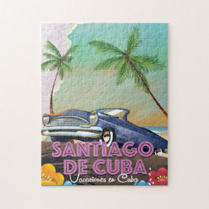 Puzzle Affiche de voyage vintage de Santiago de Cuba