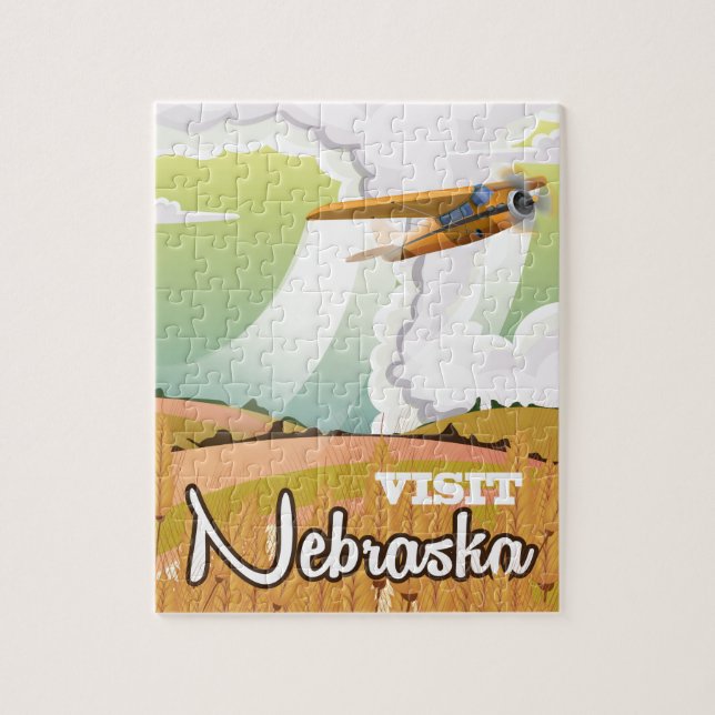 Puzzle Affiche de voyage vintage Nebraska (Vertical)
