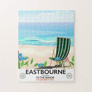 Puzzle Affiche est de voyage du Sussex de plage