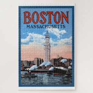 Puzzle Affiche touristique du Massachusetts du port Vinta