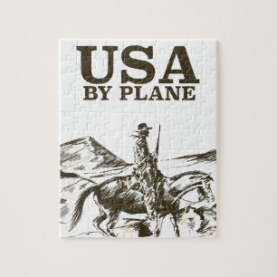 Puzzle Affiche USA Cowboy Travel