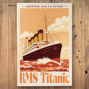 Puzzle Affiche vintage du RMS Titanic. Art de paquebot ré