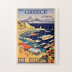 Puzzle Affiche Vintage voyage grecque