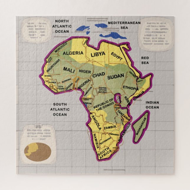 Puzzle Africa map (Vertical)