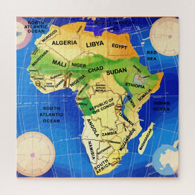 Puzzle Africa map (Vertical)